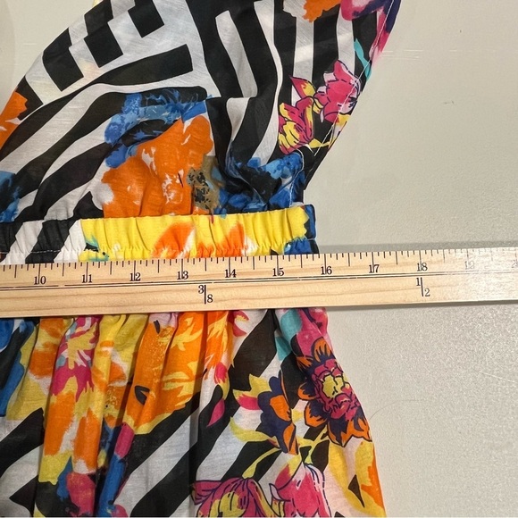 America & Beyond Sleeveless Sheer Maxi Dress Sz XL Tropical Beach CoverUp Flowy - Picture 16 of 16